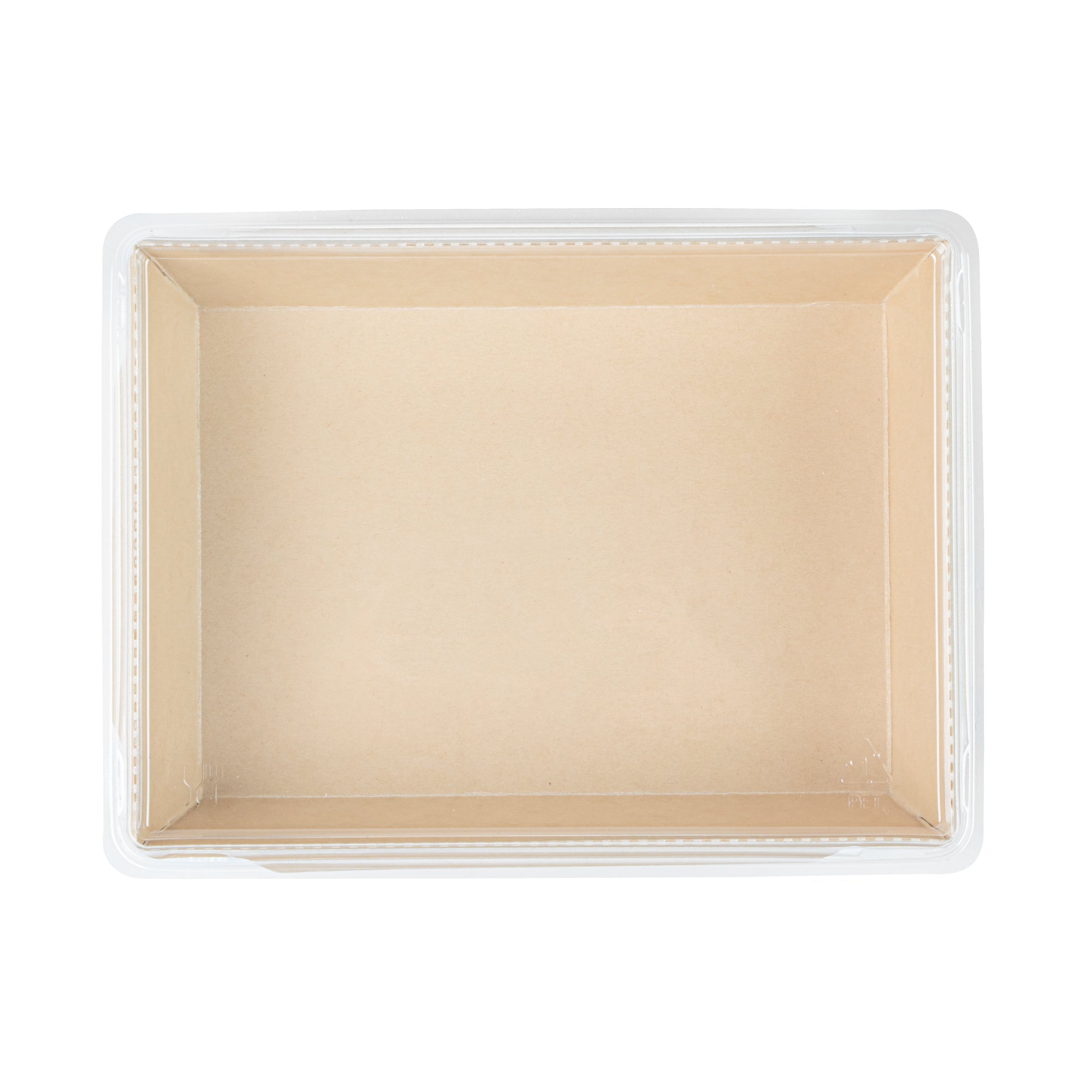 Sustain 34 oz Bamboo Paper Medium Click Lock Container - with PLA Lining, Compostable - 7 1/2" x 5 1/2" x 1 3/4" - 50 count box