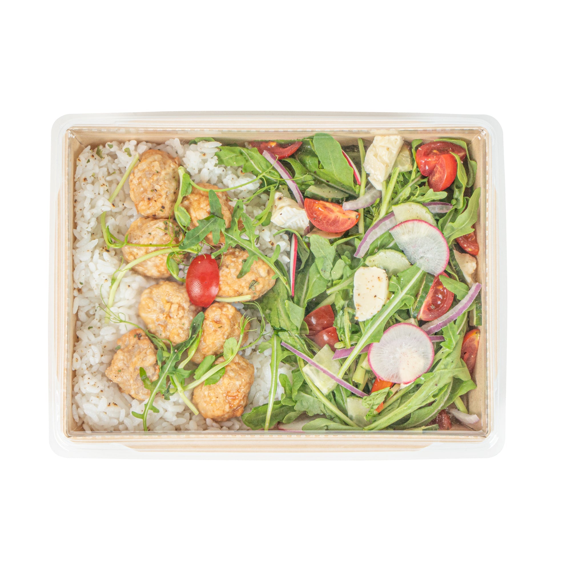 Sustain 34 oz Bamboo Paper Medium Click Lock Container - with PLA Lining, Compostable - 7 1/2" x 5 1/2" x 1 3/4" - 200 count box