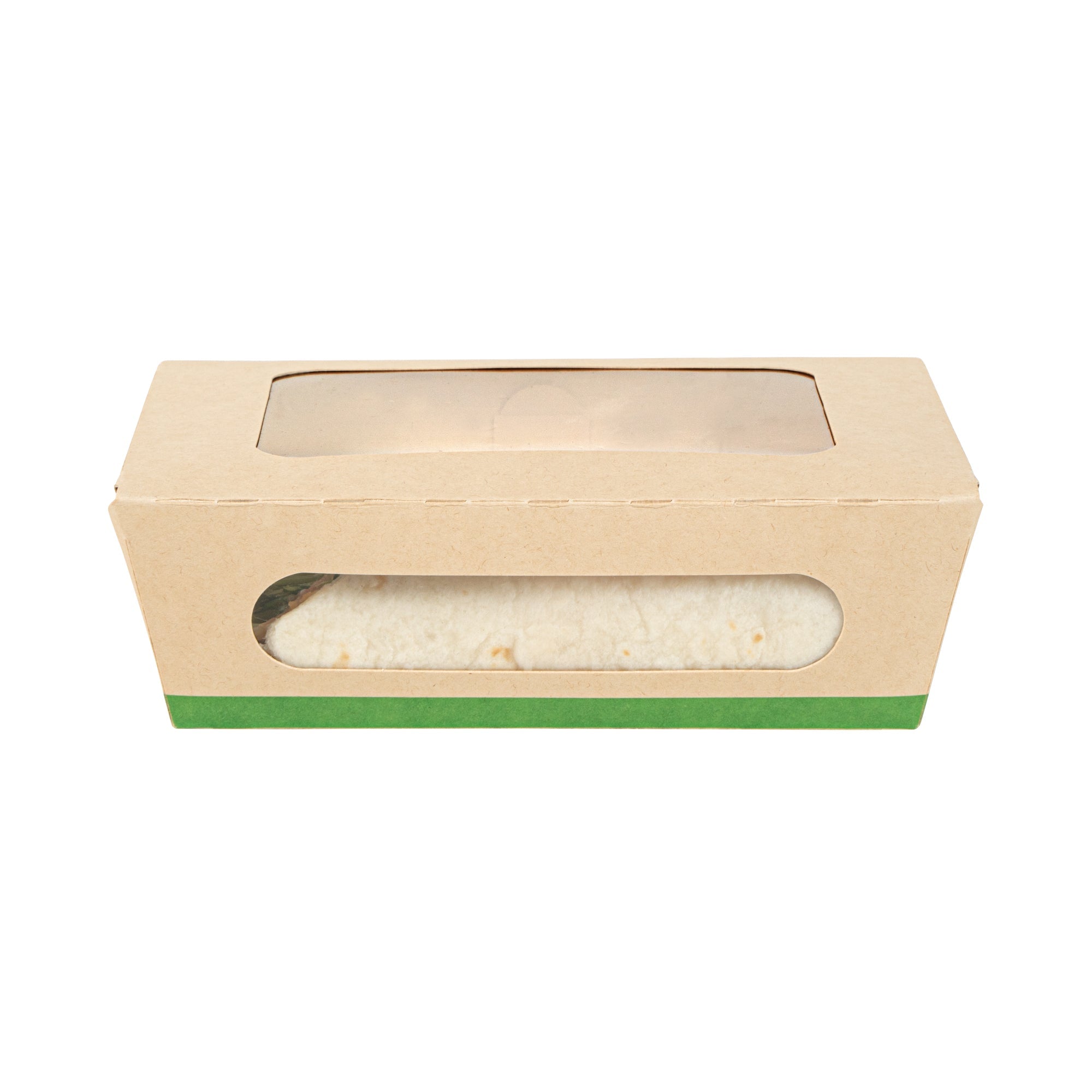 Sustain 28 oz Bamboo Paper Small Bio Take Out Container - with PLA Lining and Windows, Compostable - 6 1/4" x 4 3/4" x 2" - 200 count box