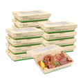 Sustain 28 oz Bamboo Paper Small Take Out Container - with PLA Lining and Window, Compostable - 7 1/2" x 5" x 1 1/2" - 200 count box