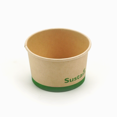 Sustain 3 oz Round Bamboo Paper To Go Cup - with PLA Lining, Compostable - 3" x 3" x 1 3/4" - 50 count box