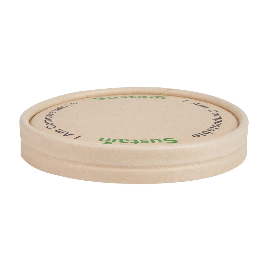 Sustain Round Bamboo Paper To Go Cup Lid - with PLA Lining, Fits 5 oz - 200 count box