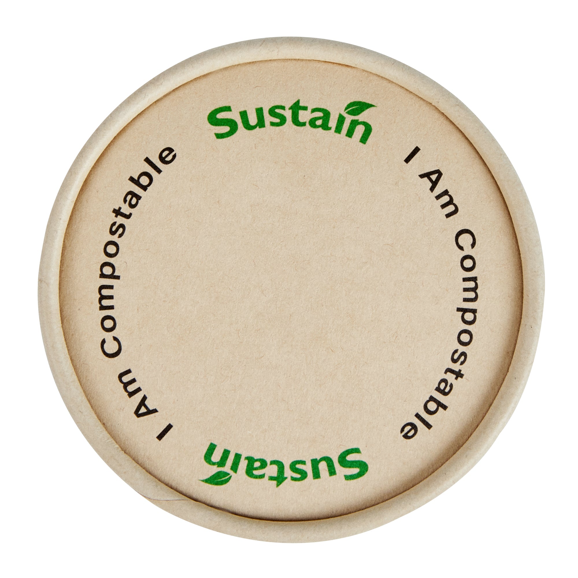 Sustain Round Bamboo Paper To Go Cup Lid - with PLA Lining, Fits 3 and 4 oz - 50 count box
