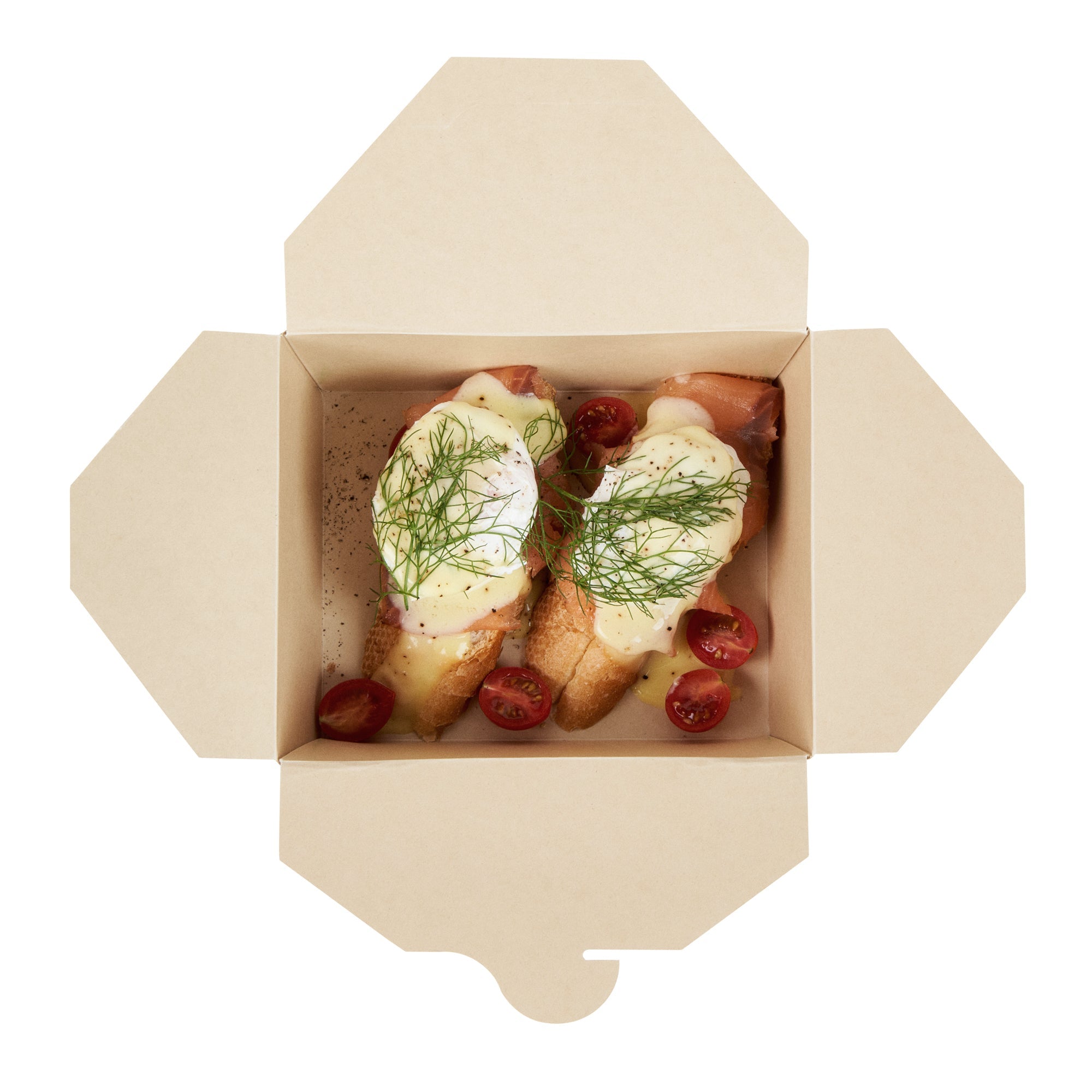 Sustain 45 oz Rectangle Bamboo Paper #8 Bio Box Take Out Container - with PLA Lining, Compostable - 6 3/4" x 5 1/2" x 2 1/2" - 50 count box