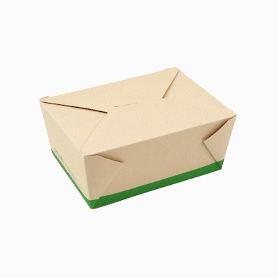 Sustain 98 oz Rectangle Bamboo Paper #4 Bio Box Take Out Container - with PLA Lining, Compostable - 8 1/2" x 6 1/4" x 3 1/2" - 50 count box