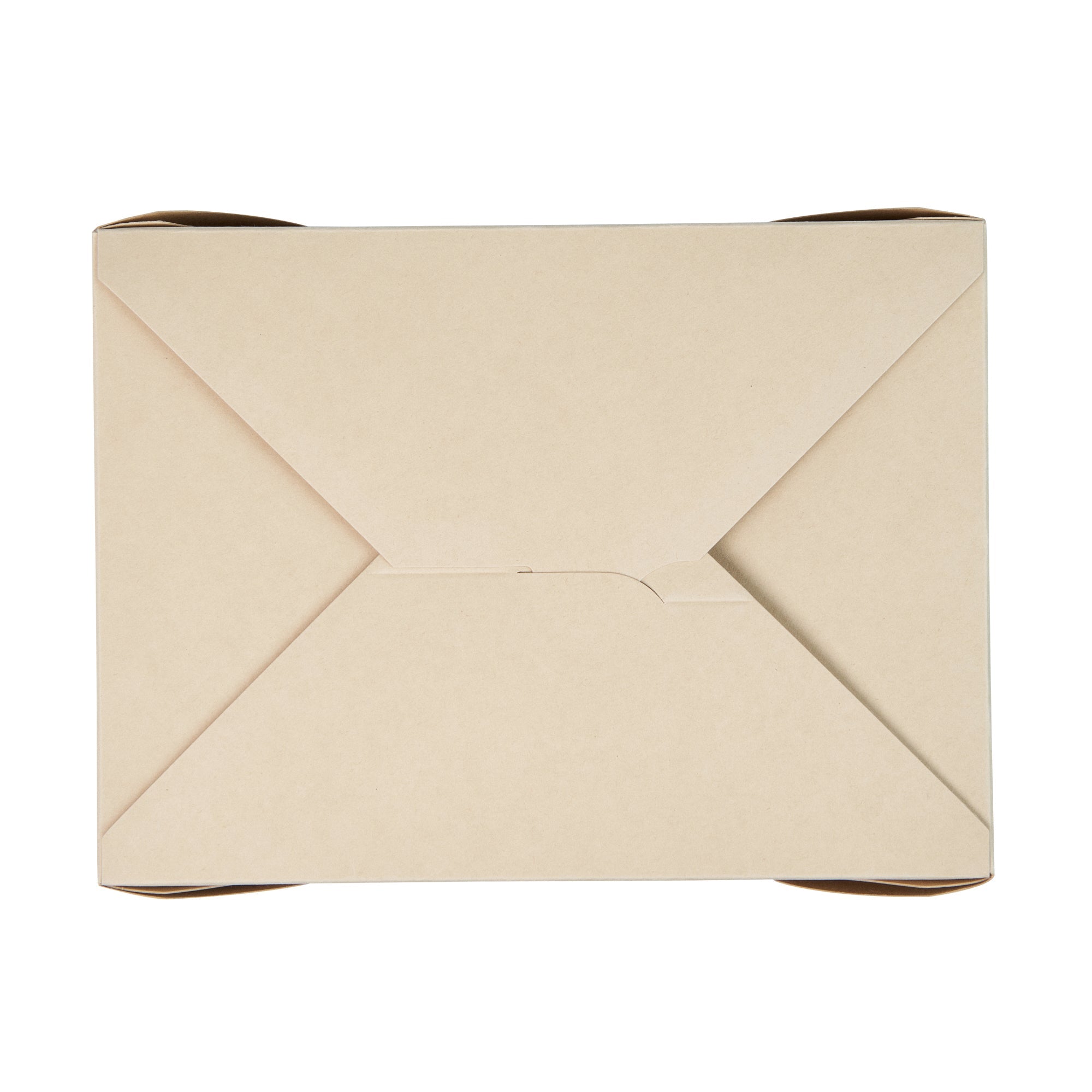 Sustain 98 oz Rectangle Bamboo Paper #4 Bio Box Take Out Container - with PLA Lining, Compostable - 8 1/2" x 6 1/4" x 3 1/2" - 50 count box
