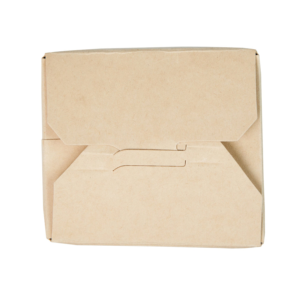 Sustain 16 oz Round Bamboo Paper Noodle Take Out Container - with PLA Lining, Compostable - 3 1/4" x 3" x 4" - 50 count box