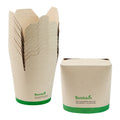 Sustain 26 oz Round Bamboo Paper Noodle Take Out Container - with PLA Lining, Compostable - 4" x 3 1/2" x 3 3/4" - 50 count box