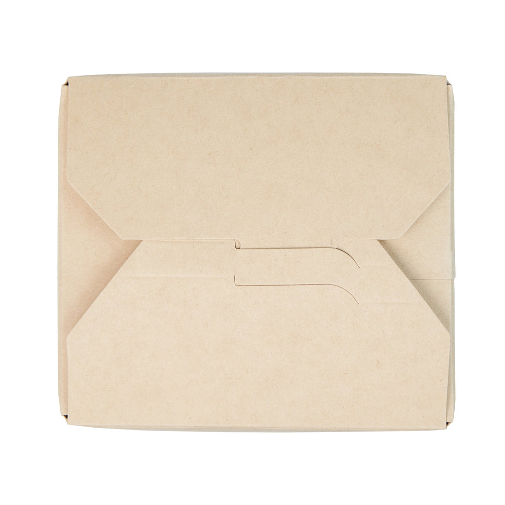 Sustain 26 oz Round Bamboo Paper Noodle Take Out Container - with PLA Lining, Compostable - 4" x 3 1/2" x 3 3/4" - 50 count box