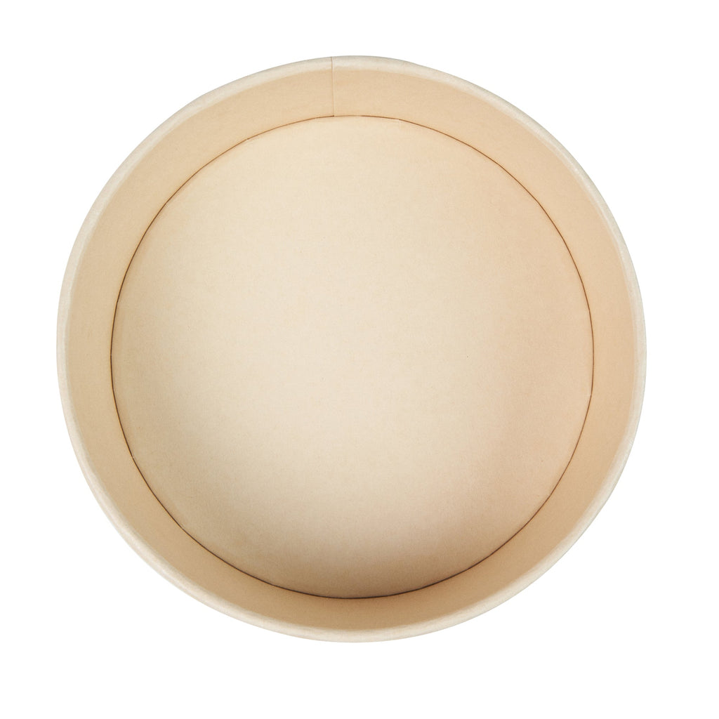 Sustain 44 oz Round Bamboo Paper Salad Container - with PLA Lining, Compostable - 7 1/4" x 7 1/4" x 2 1/2" - 50 count box