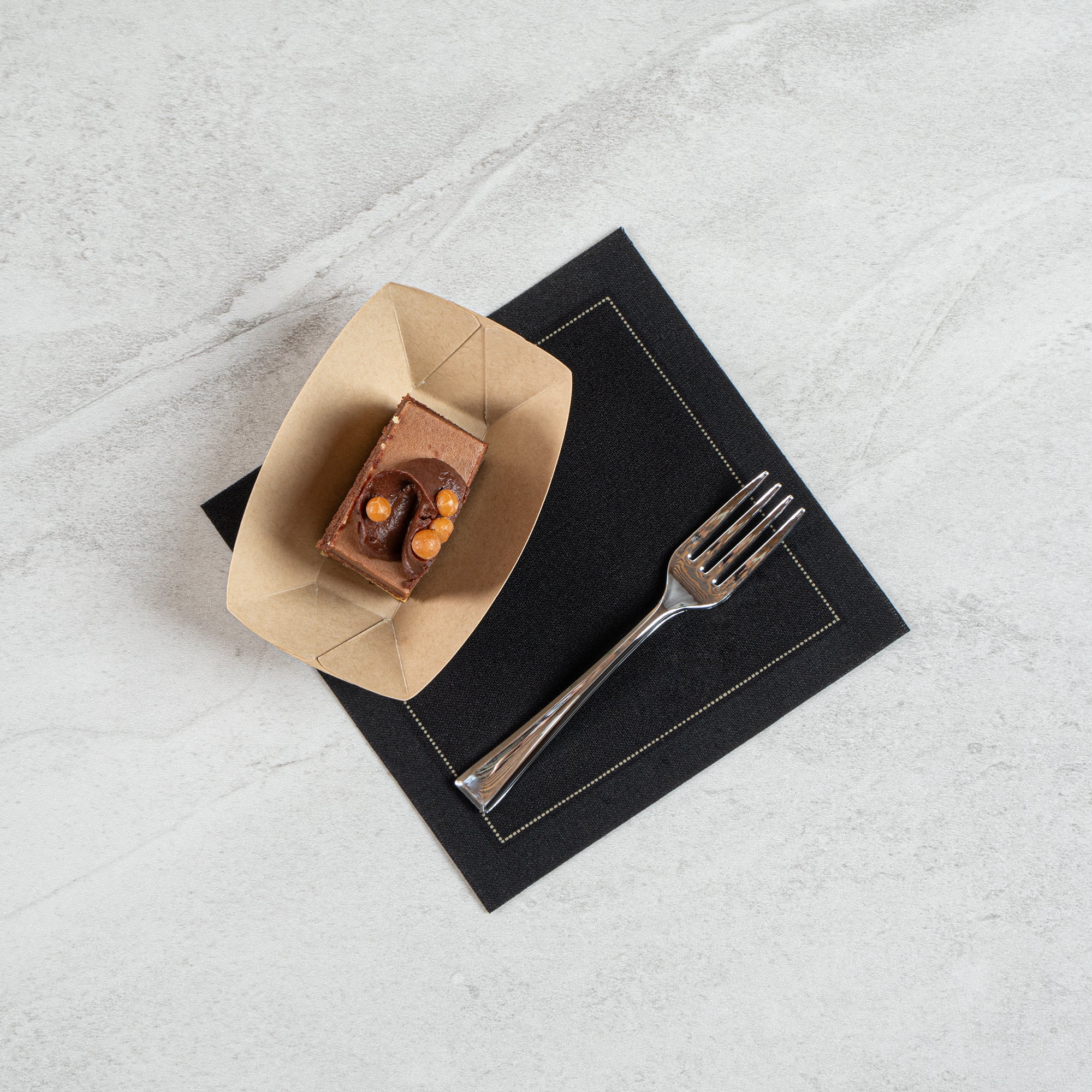 Sustain 2 oz Bamboo Paper Food Tray / Boat - with PLA Lining, Compostable - 2" x 3/4" x 1 1/4" - 400 count box