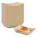 Sustain 4 oz Bamboo Paper # 25 Food Tray / Boat - with PLA Lining, Compostable - 3" x 2" x 1" - 400 count box