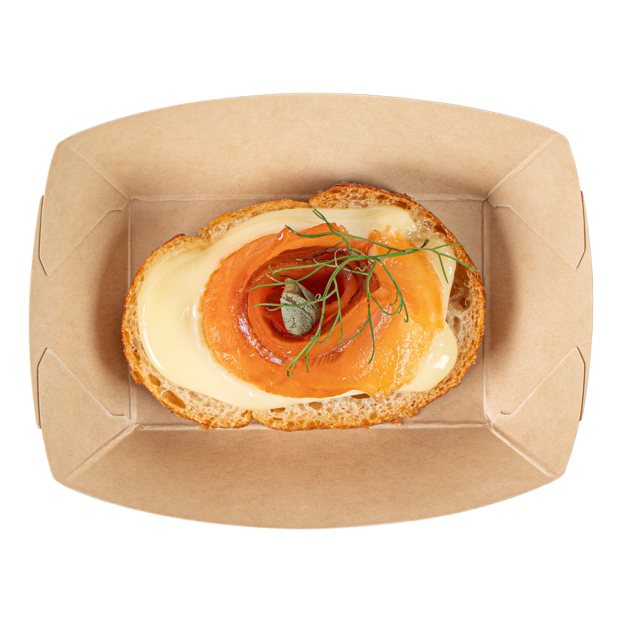 Sustain 4 oz Bamboo Paper # 25 Food Tray / Boat - with PLA Lining, Compostable - 3" x 2" x 1" - 400 count box