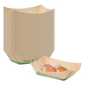 Sustain 6 oz Bamboo Paper #40 Food Tray / Boat - with PLA Lining, Compostable - 3 1/4" x 2" x 1 1/2" - 50 count box