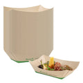 Sustain 1 lb Bamboo Paper #100 Food Tray / Boat - with PLA Lining, Compostable - 5 1/2" x 3 1/2" x 2" - 200 count box