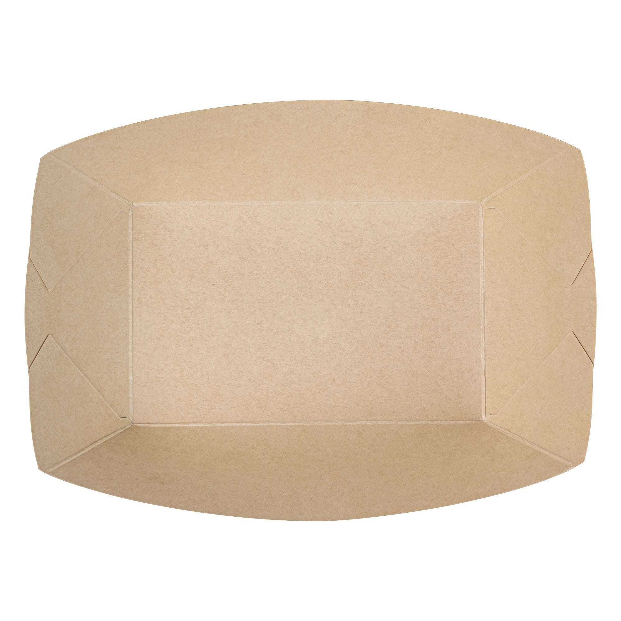 Sustain 1 lb Bamboo Paper #100 Food Tray / Boat - with PLA Lining, Compostable - 5 1/2" x 3 1/2" x 2" - 200 count box