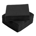 Luxenap Square Black Paper Linen-Feel Cocktail Napkin - Air Laid - 9 1/2" x 9 1/2" - 50 count box
