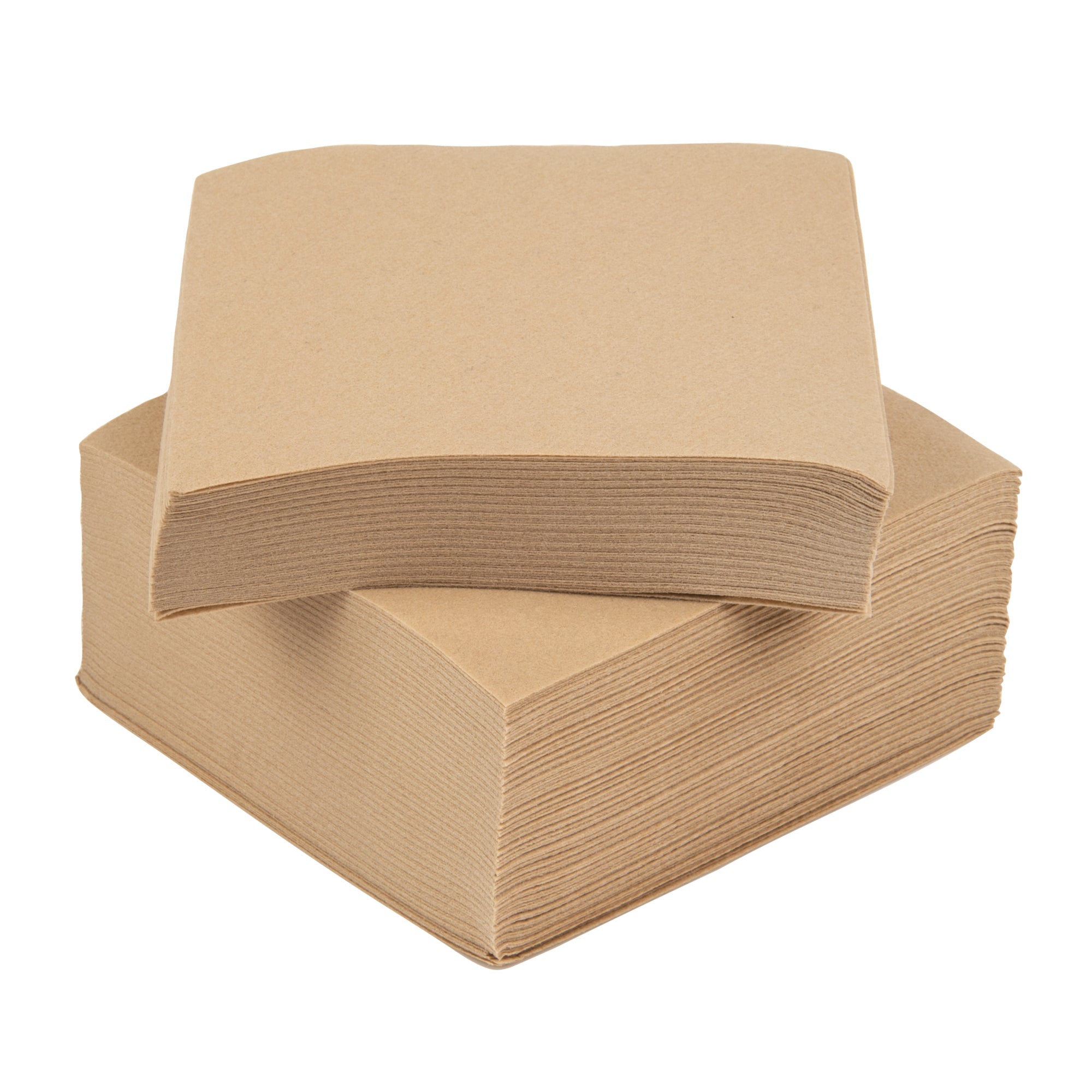 Luxenap Square Kraft Paper Linen-Feel Cocktail Napkin - Air Laid - 9 1/2" x 9 1/2" - 1600 count box
