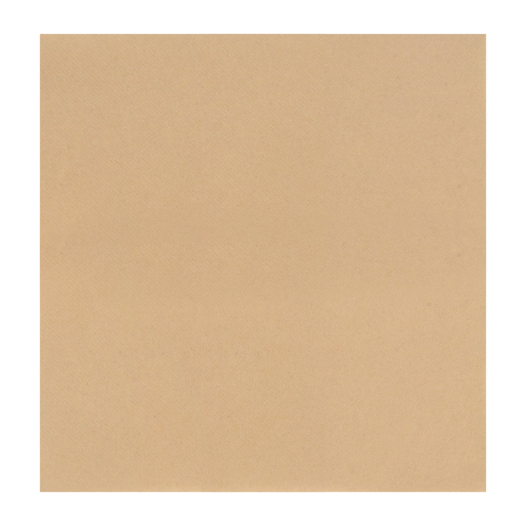 Luxenap Square Kraft Paper Linen-Feel Cocktail Napkin - Air Laid - 9 1/2" x 9 1/2" - 50 count box