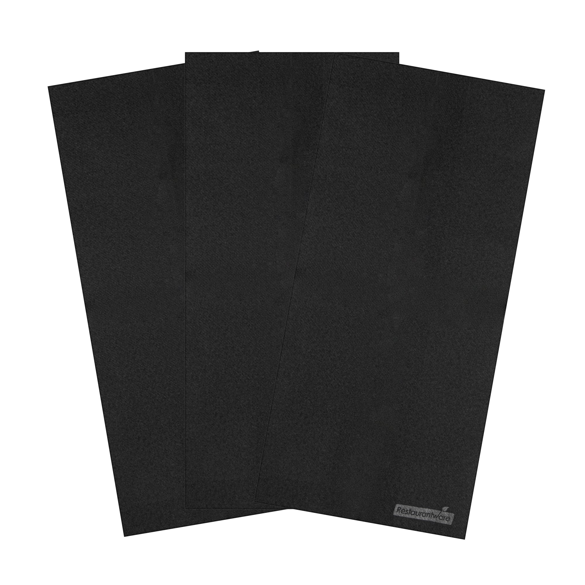 Luxenap Rectangle Black Paper Linen-Feel Guest Towel / Napkin - Air Laid - 15 3/4" x 7 3/4" - 50 count box