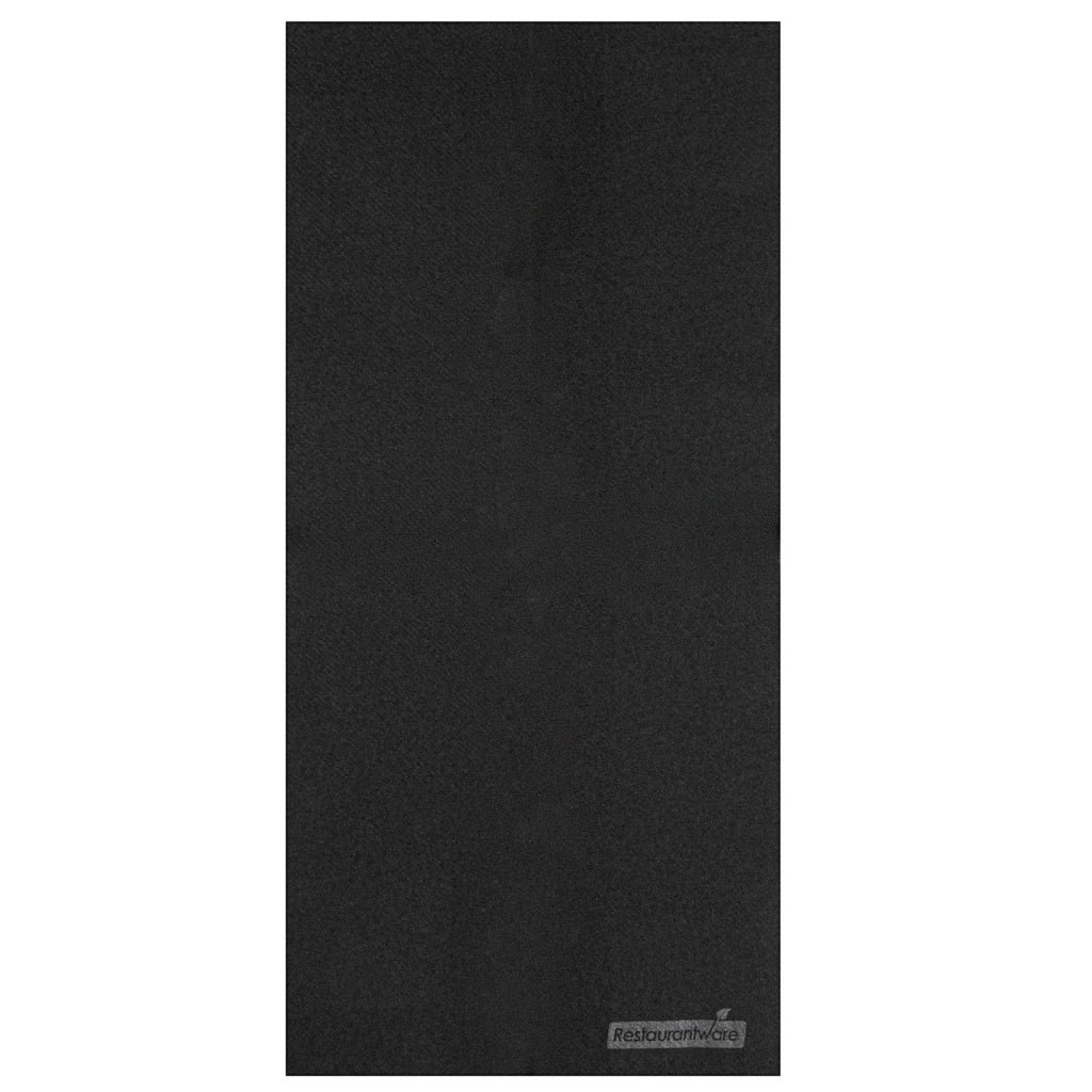 Luxenap Rectangle Black Paper Linen-Feel Guest Towel / Napkin - Air Laid - 15 3/4" x 7 3/4" - 50 count box