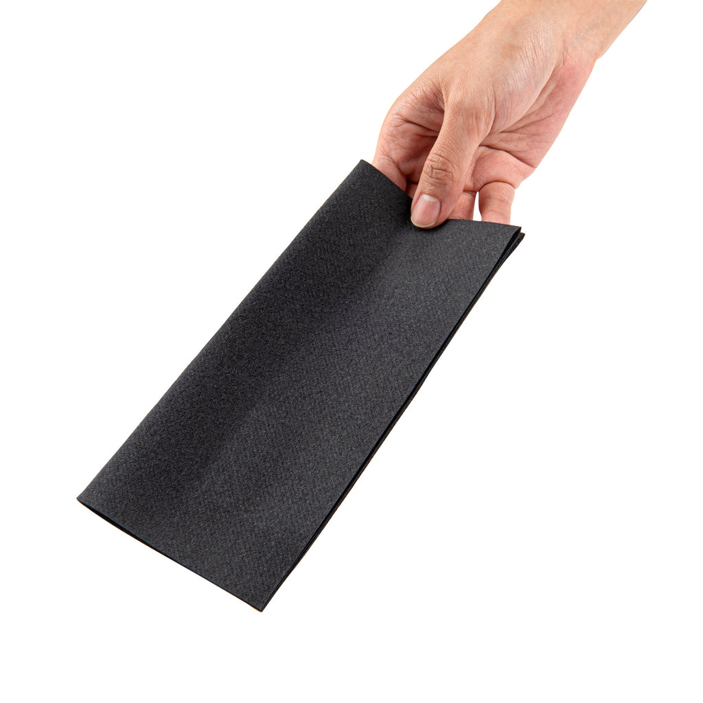 Luxenap Rectangle Black Paper Linen-Feel Guest Towel / Napkin - Air Laid - 15 3/4" x 7 3/4" - 600 count box