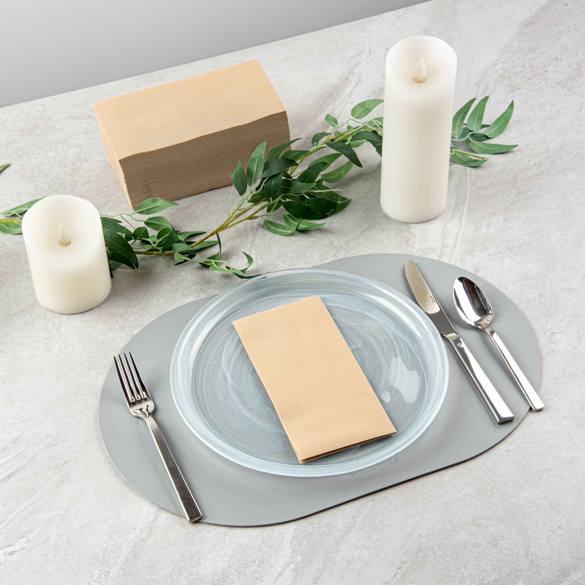 Luxenap Rectangle Kraft Paper Linen-Feel Guest Towel / Napkin - Air Laid - 15 3/4" x 7 3/4" - 600 count box