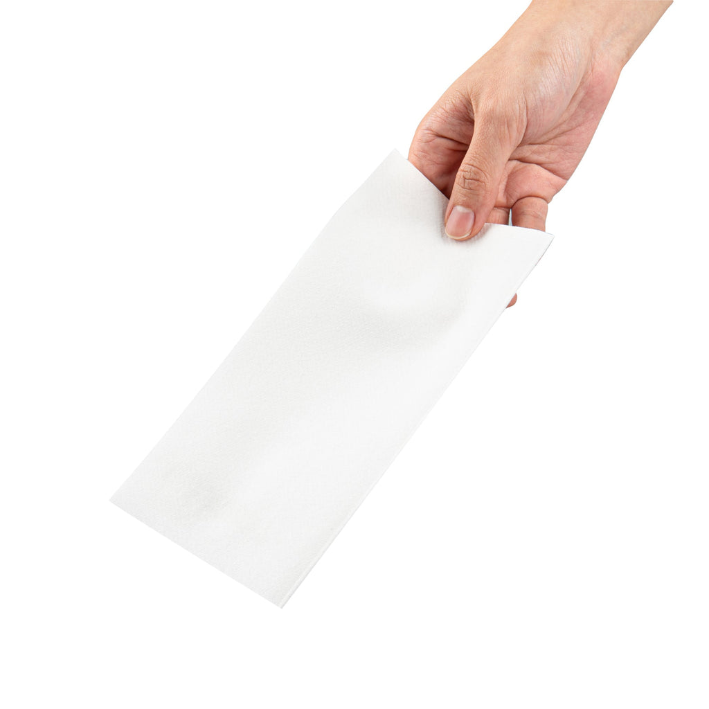 Luxenap Rectangle White Paper Linen-Feel Guest Towel / Napkin - Air Laid - 15 3/4" x 7 3/4" - 50 count box