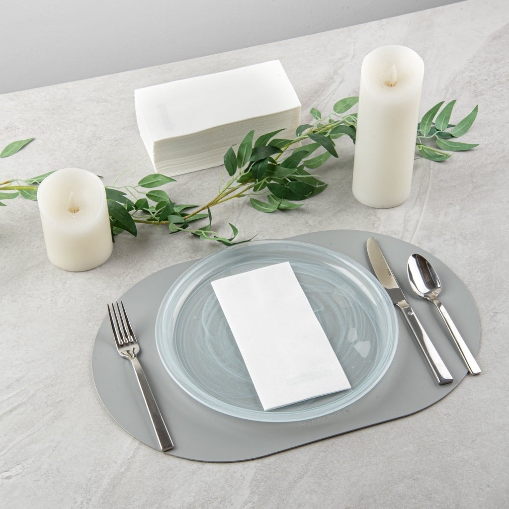 Luxenap Rectangle White Paper Linen-Feel Guest Towel / Napkin - Air Laid - 15 3/4" x 7 3/4" - 600 count box