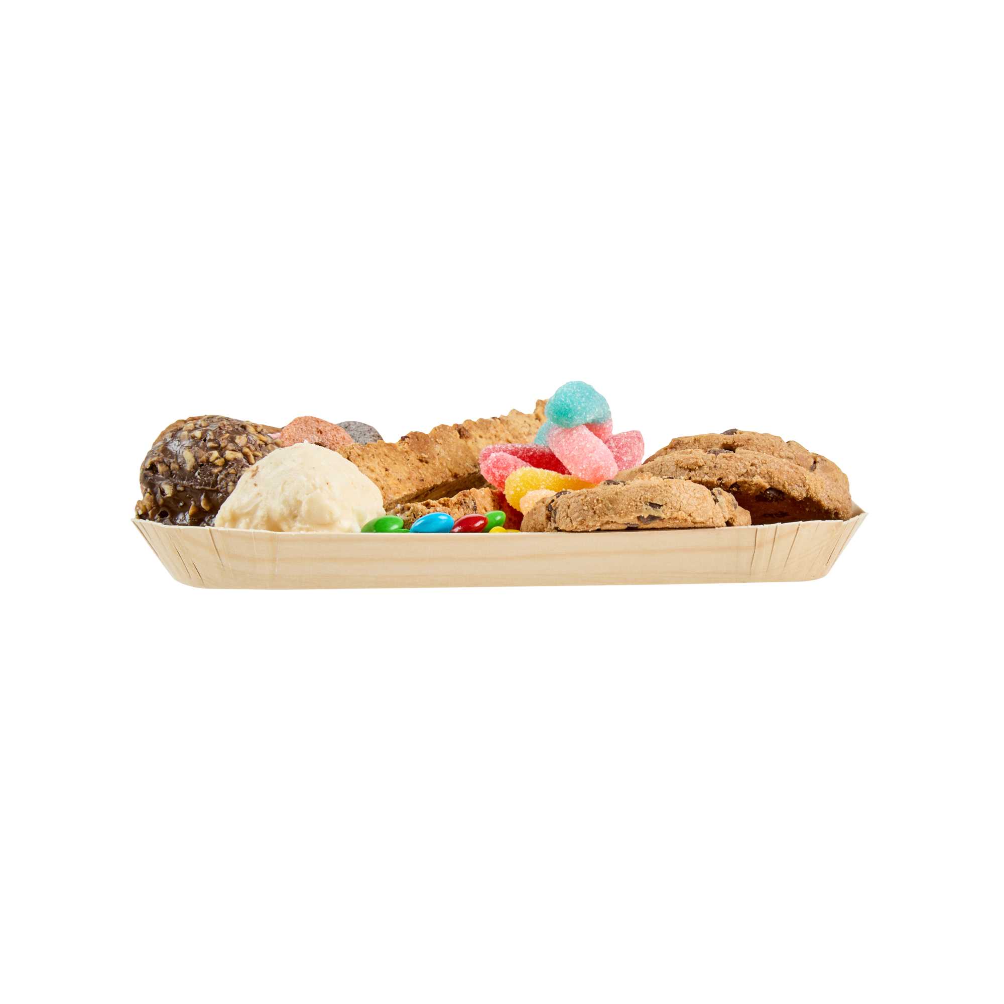 Cater Tek Rectangle Food Tray - Faux Wood - 6 1/2" x 5" - 100 count box