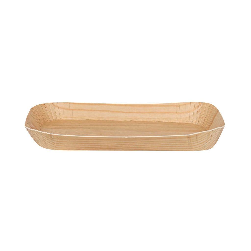 Cater Tek Rectangle Food Tray - Faux Wood - 6 1/2" x 5" - 100 count box