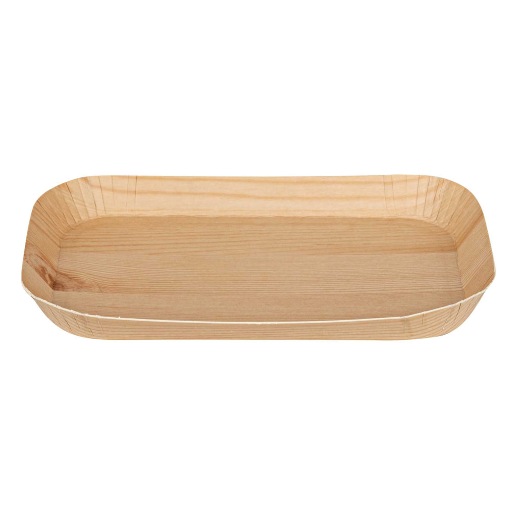 Cater Tek Rectangle Food Tray - Faux Wood - 6 1/2" x 5" - 100 count box