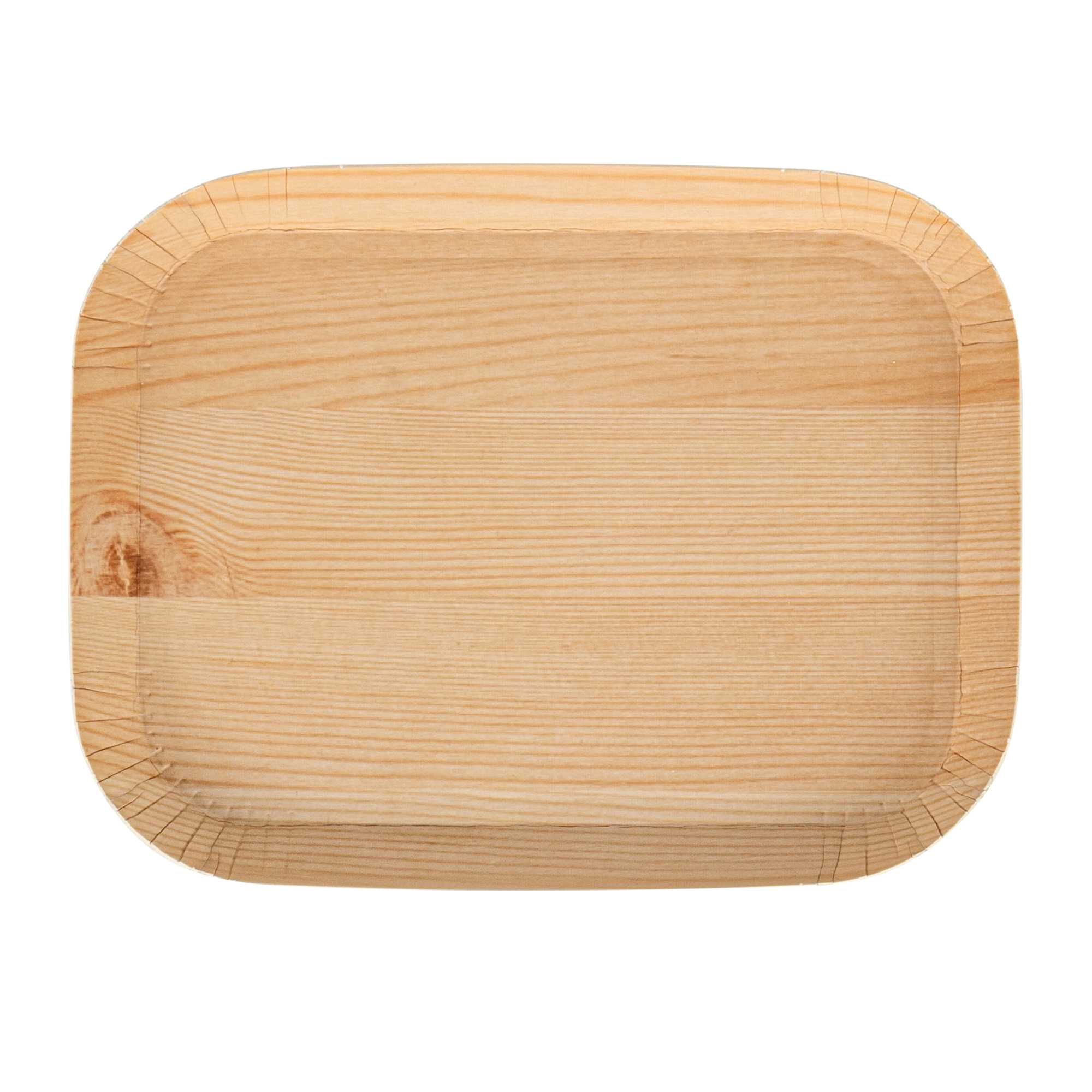 Cater Tek Rectangle Food Tray - Faux Wood - 6 1/2" x 5" - 100 count box