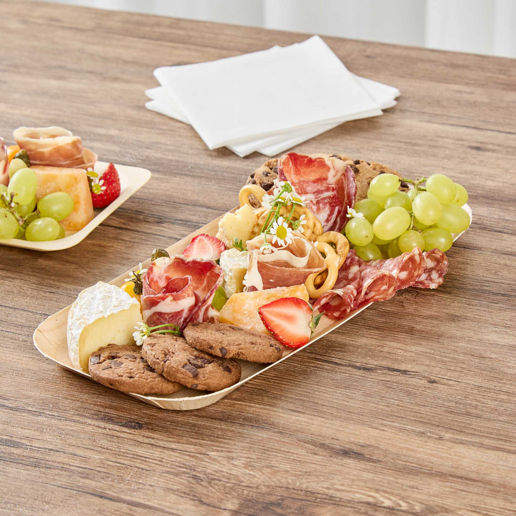 Cater Tek Rectangle Food Tray - Faux Wood - 10 1/2" x 5" - 100 count box
