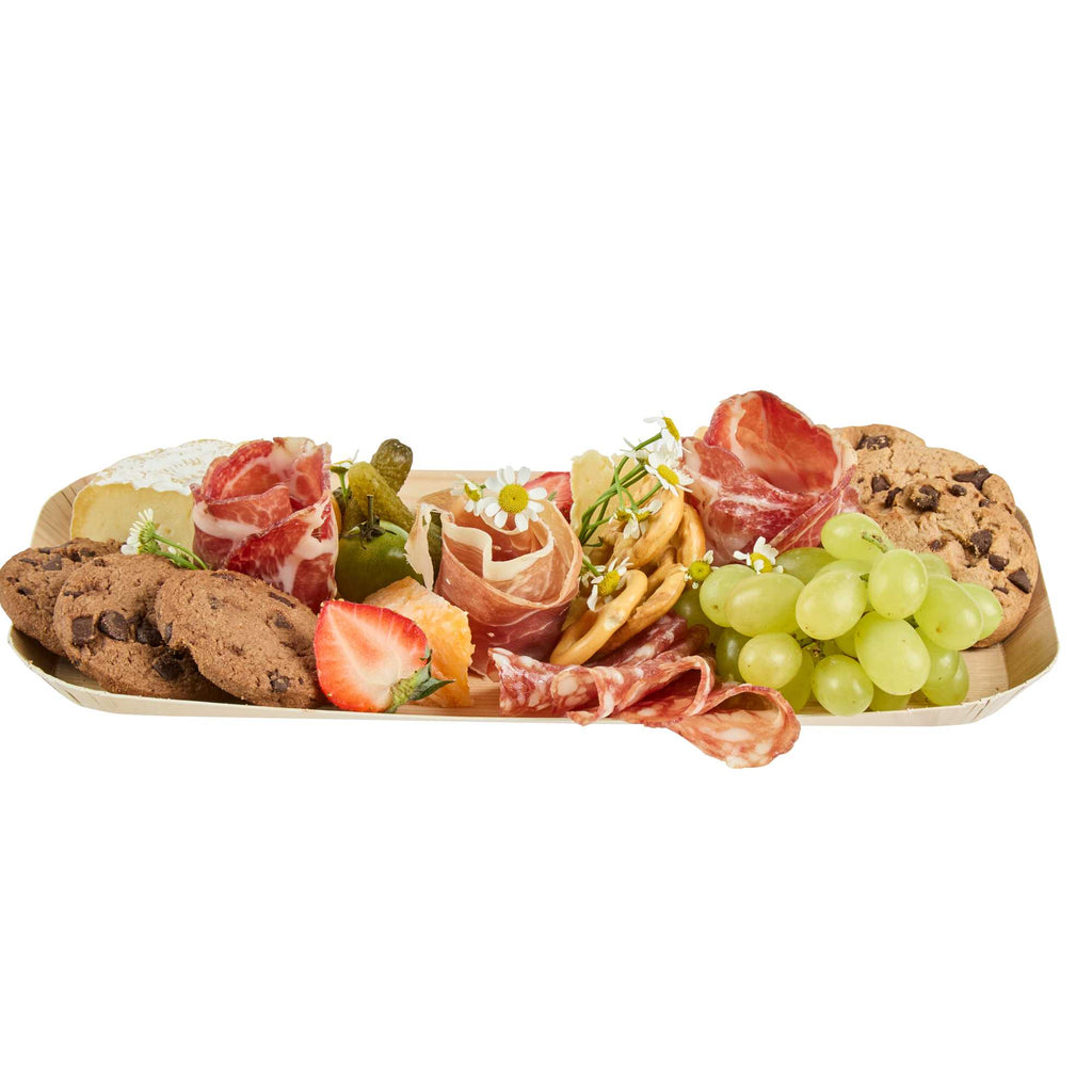 Cater Tek Rectangle Food Tray - Faux Wood - 10 1/2" x 5" - 100 count box