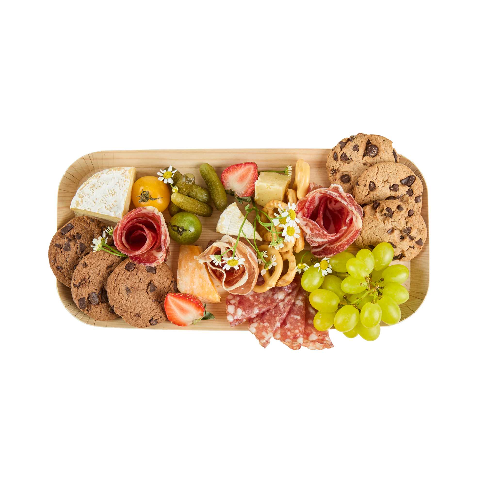 Cater Tek Rectangle Food Tray - Faux Wood - 10 1/2" x 5" - 100 count box