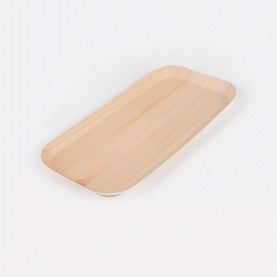 Cater Tek Rectangle Food Tray - Faux Wood - 10 1/2" x 5" - 100 count box