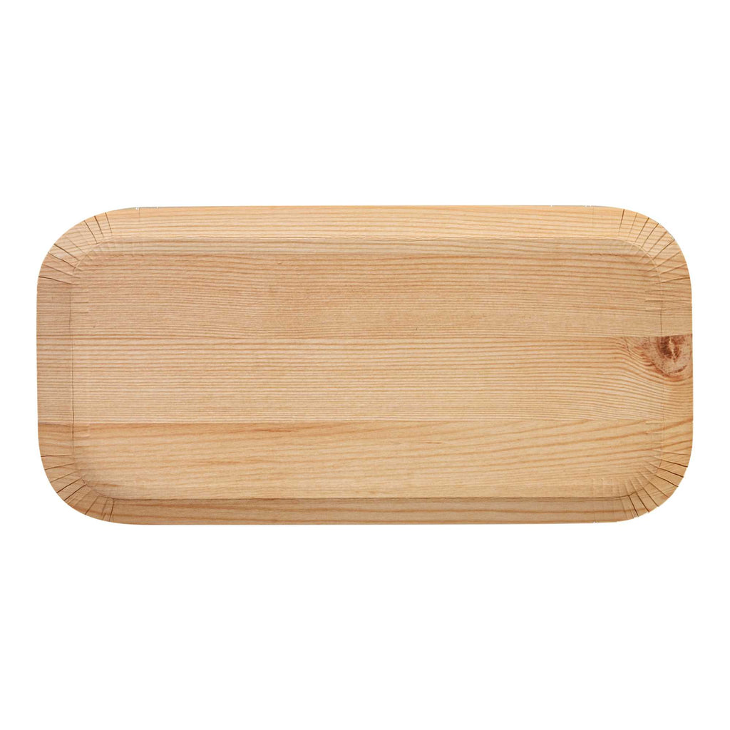 Cater Tek Rectangle Food Tray - Faux Wood - 10 1/2" x 5" - 100 count box