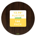 Cater Tek Round Dark Cheese / Charcuterie Board - Faux Wood - 13 3/4" x 13 3/4" - 10 count box