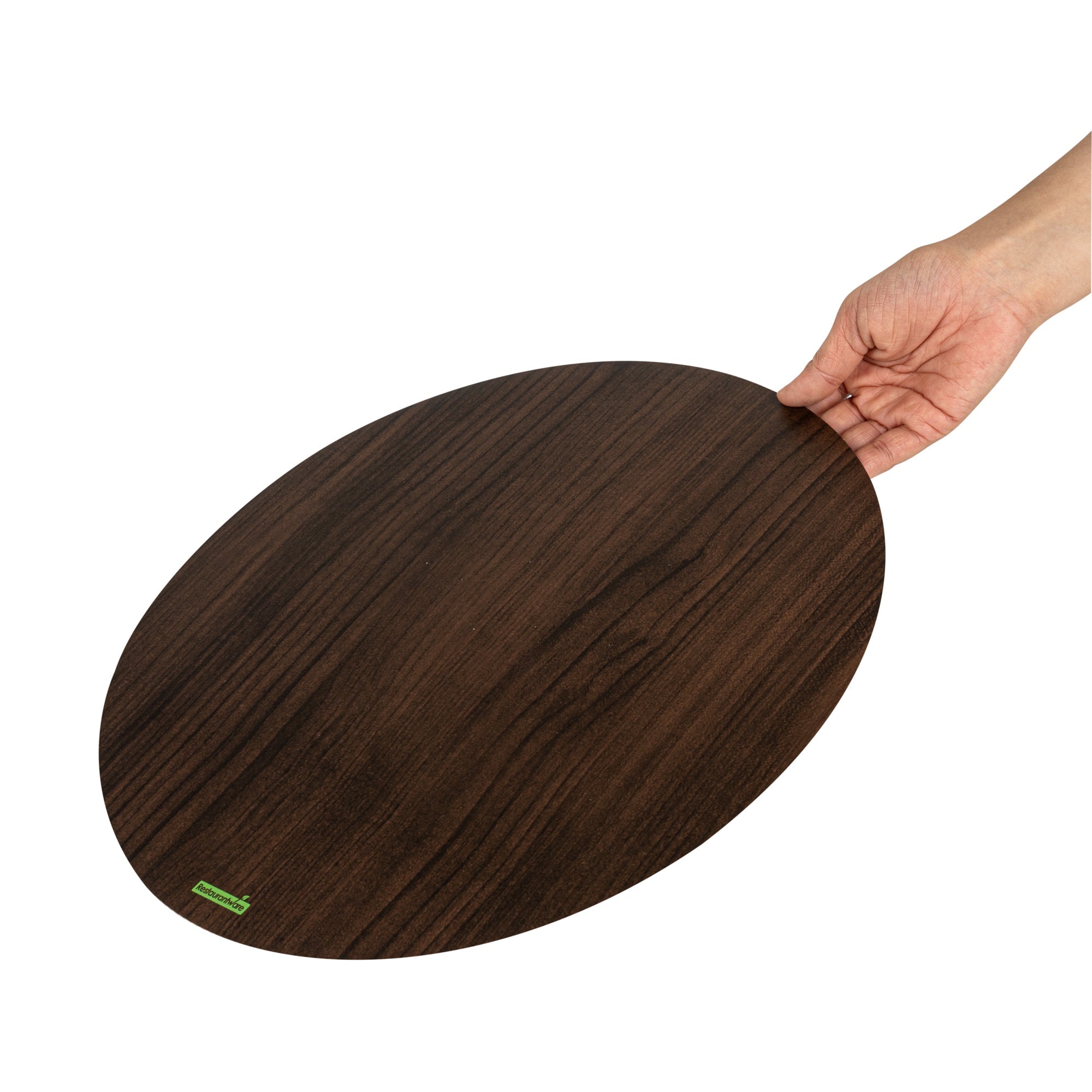 Cater Tek Round Dark Cheese / Charcuterie Board - Faux Wood - 13 3/4" x 13 3/4" - 10 count box