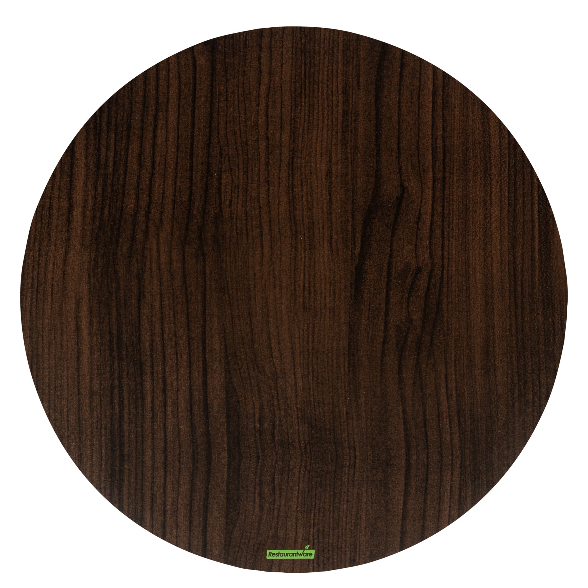 Cater Tek Round Dark Cheese / Charcuterie Board - Faux Wood - 13 3/4" x 13 3/4" - 10 count box