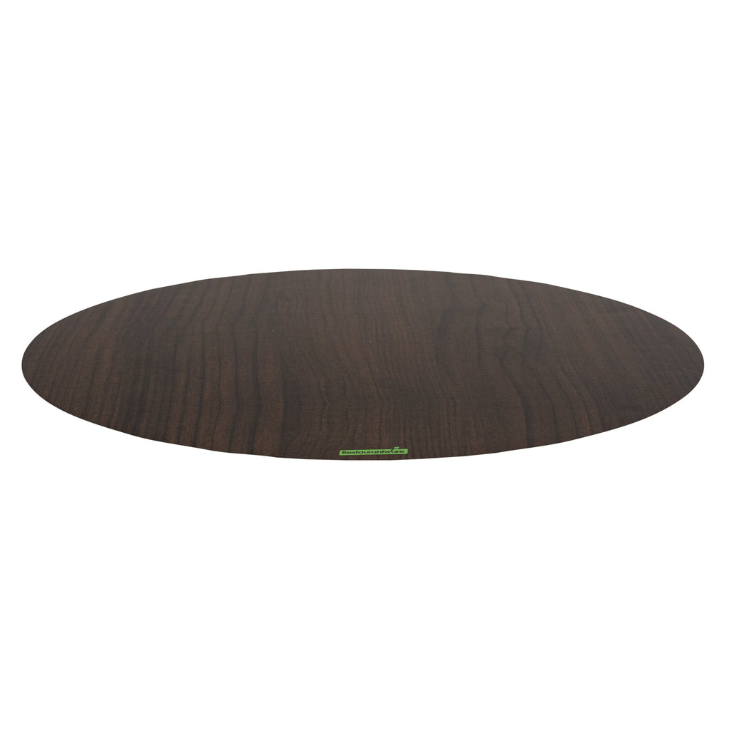 Cater Tek Round Dark Cheese / Charcuterie Board - Faux Wood - 13 3/4" x 13 3/4" - 100 count box