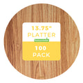 Cater Tek Round Natural Cardboard Cheese / Charcuterie Board - Faux Wood - 13 3/4" x 13 3/4" - 10 count box