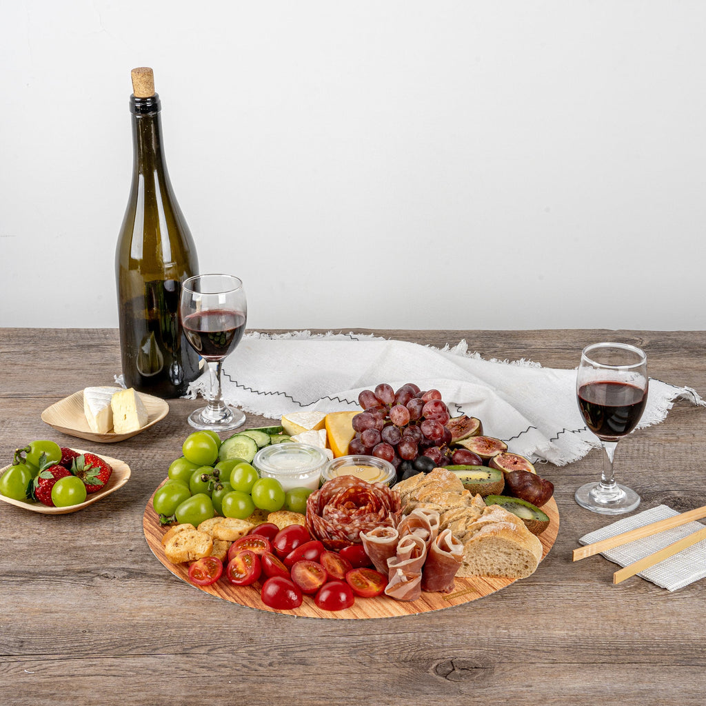 Cater Tek Round Natural Cardboard Cheese / Charcuterie Board - Faux Wood - 13 3/4" x 13 3/4" - 10 count box