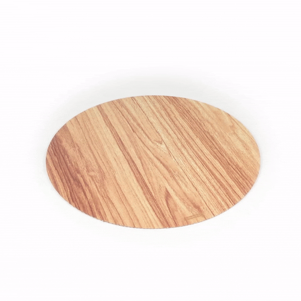 Cater Tek Round Natural Cardboard Cheese / Charcuterie Board - Faux Wood - 13 3/4" x 13 3/4" - 10 count box