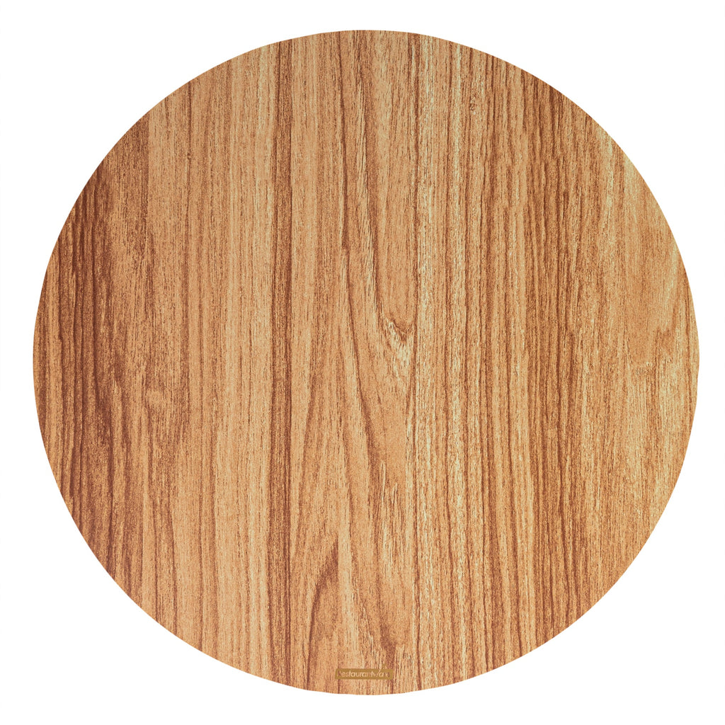 Cater Tek Round Natural Cardboard Cheese / Charcuterie Board - Faux Wood - 13 3/4" x 13 3/4" - 10 count box