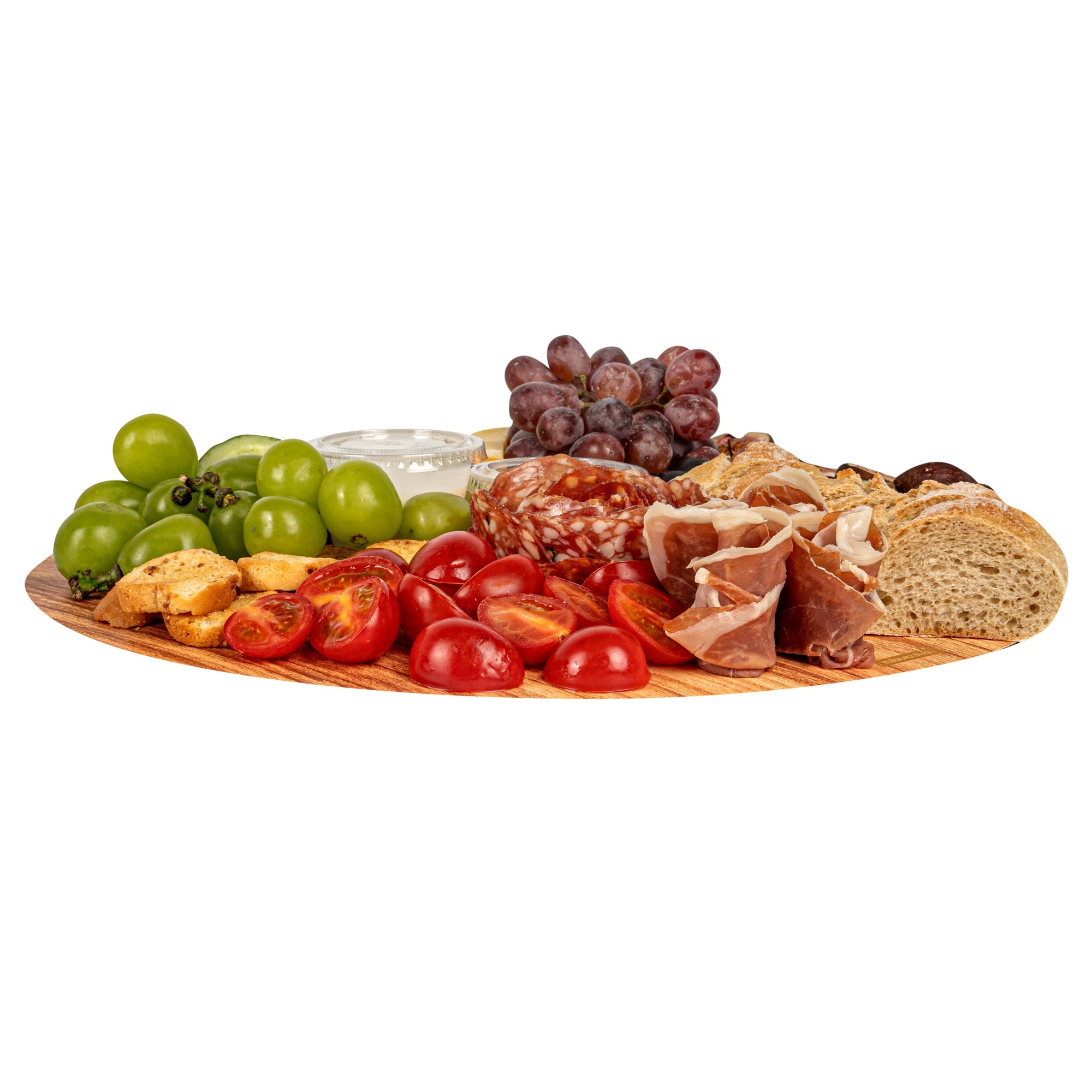 Cater Tek Round Natural Cardboard Cheese / Charcuterie Board - Faux Wood - 13 3/4" x 13 3/4" - 100 count box