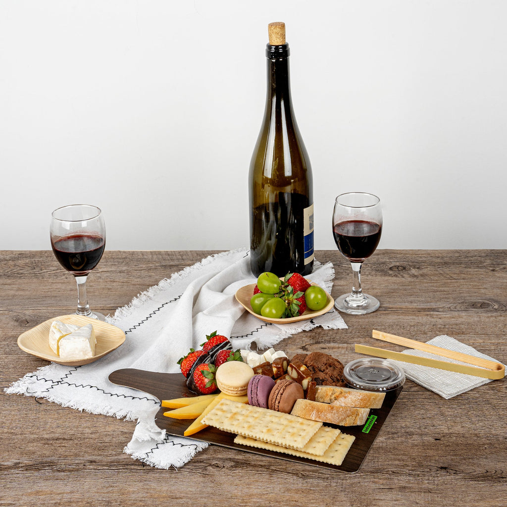 Cater Tek Dark Cheese / Charcuterie Board - Faux Wood - 11 3/4" x 7" - 10 count box