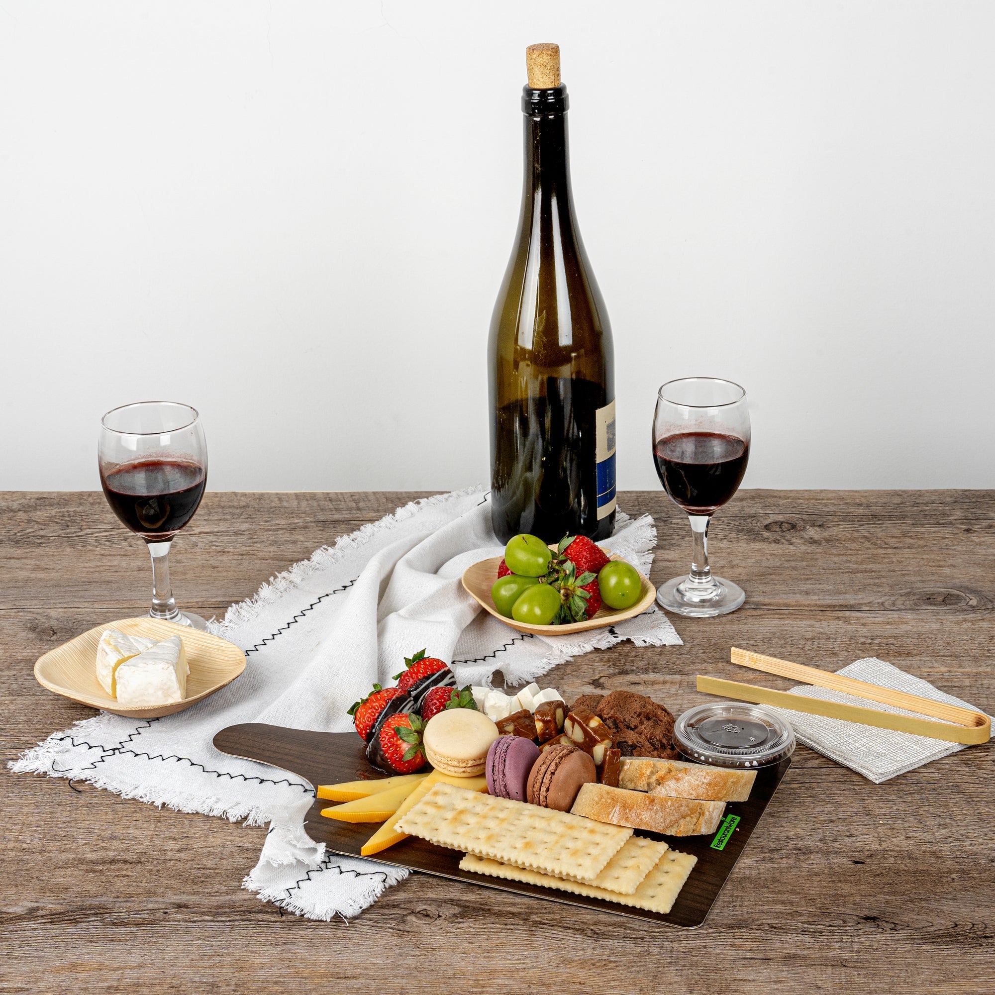 Cater Tek Dark Cheese / Charcuterie Board - Faux Wood - 11 3/4" x 7" - 10 count box