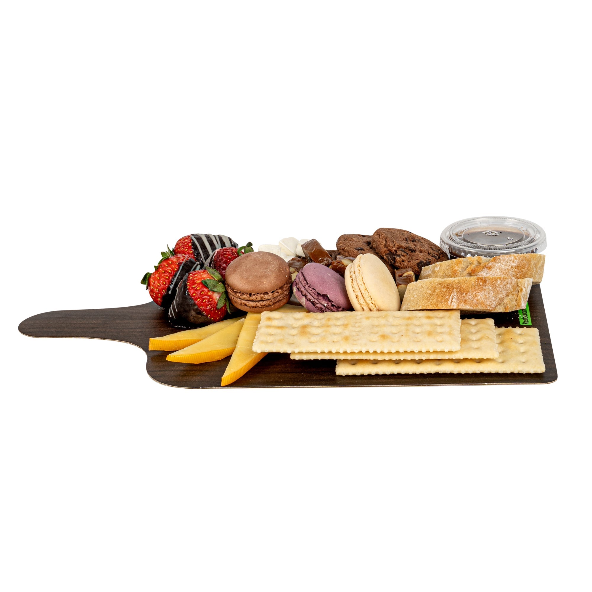 Cater Tek Dark Cheese / Charcuterie Board - Faux Wood - 11 3/4" x 7" - 100 count box